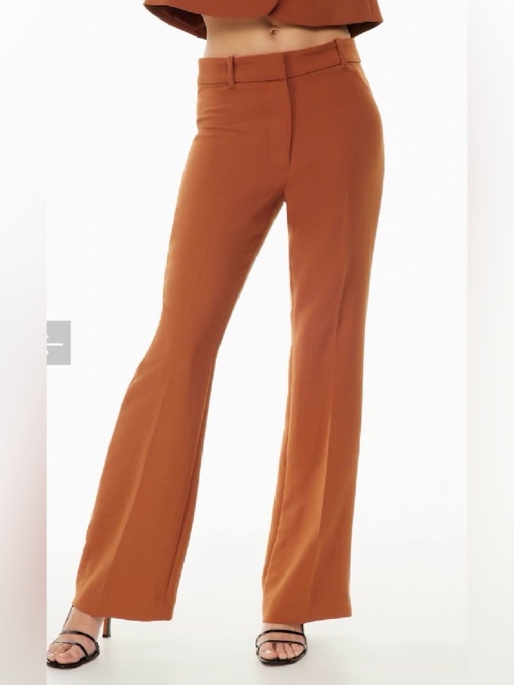 Wilfred Aritzia Cabaret Pant Anise Brown High Rise Flare Size 8 - Picture 3 of 12